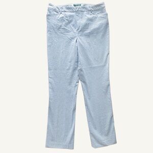 Lauren Ralph Lauren Seersucker Pants Blue White Size 14